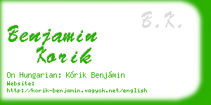 benjamin korik business card